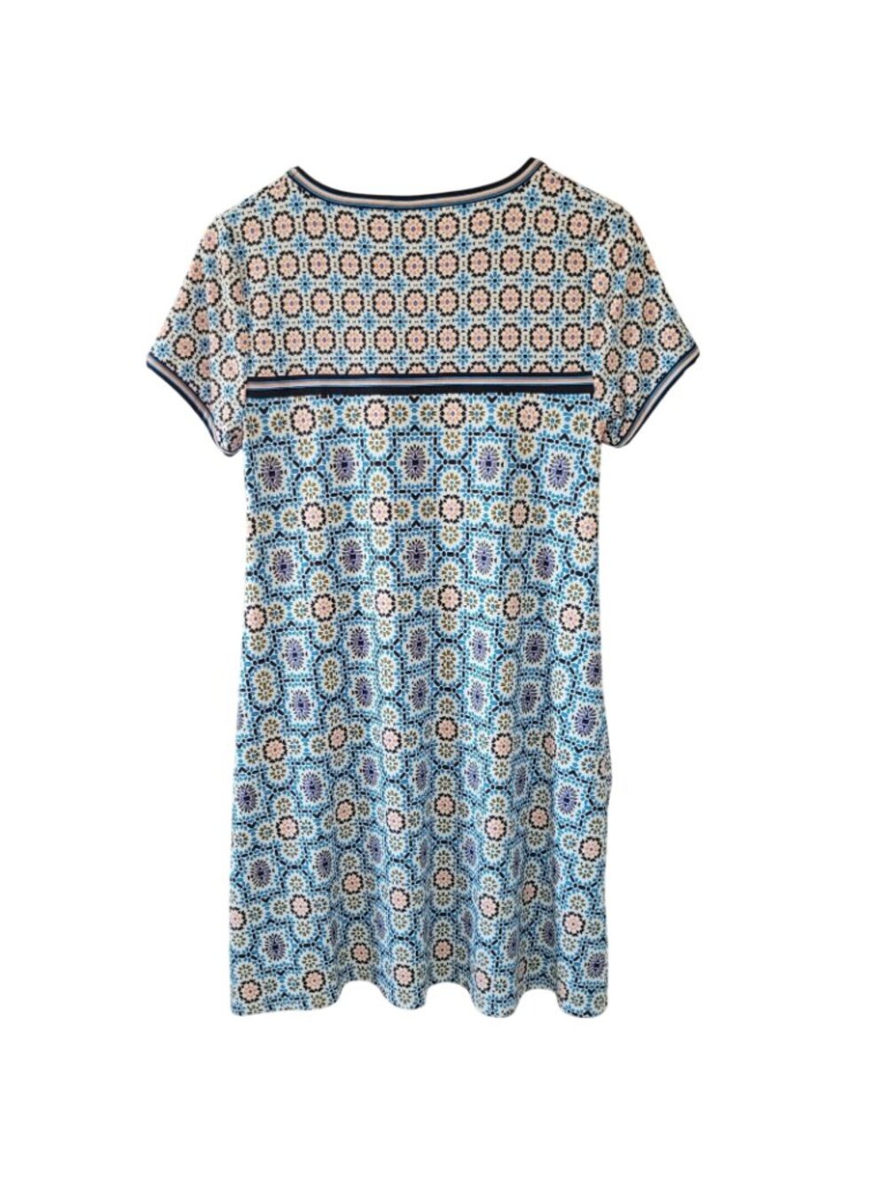 Nina Leonard Geometric Print Dress Womens Size S Multicolor Stretch Pockets - Picture 2 of 8